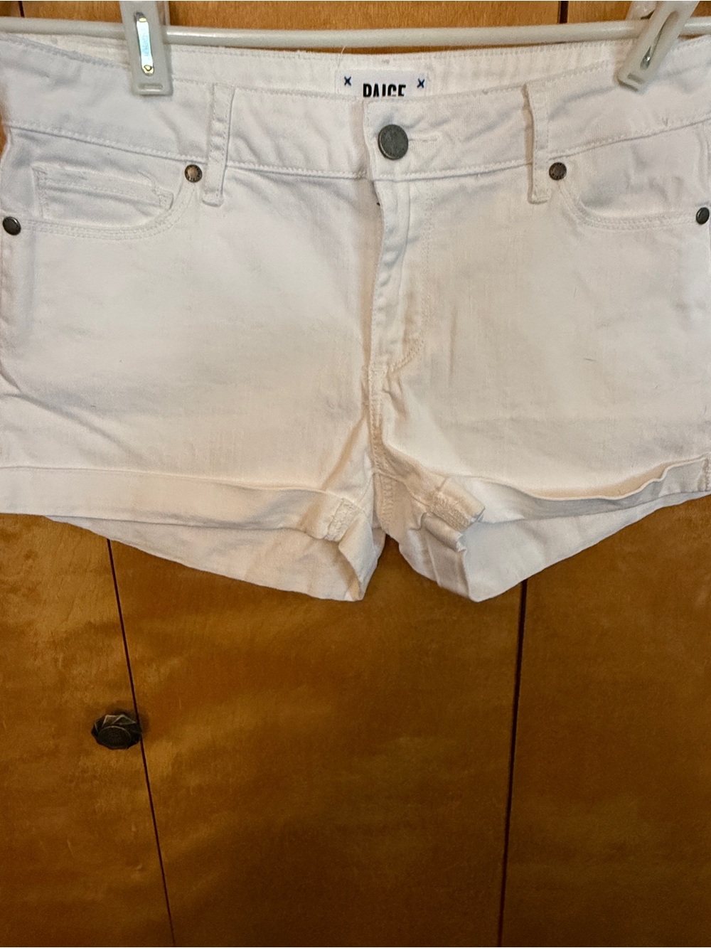 EUC - PAIGE White Denim Cuffed Shorts size 27 - Picture 8 of 10